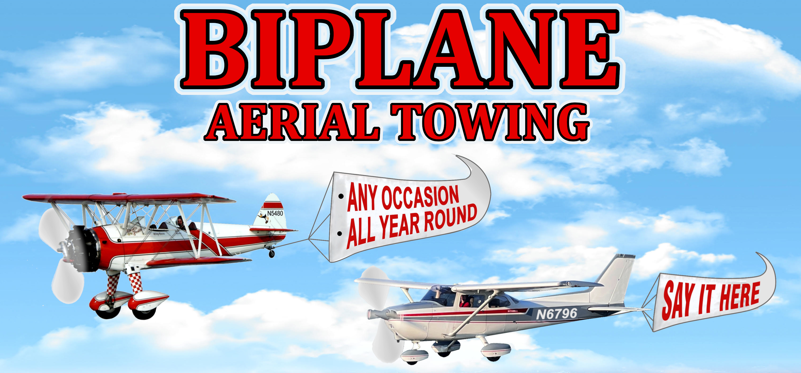Biplane Aerial Towing background image